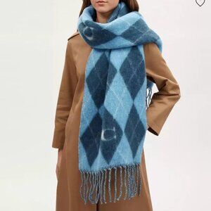COACH blue wool scarf